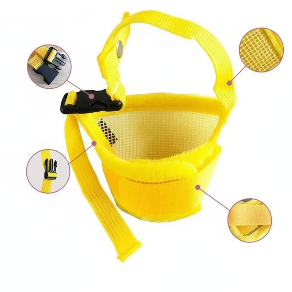 Dog Muzzle Mouth Cover Anti Bite Barking Chewing Mesh Mask Small Large Pet Cat